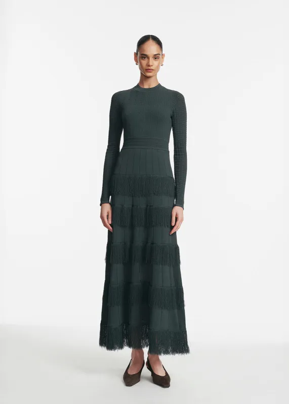 Fringe Detail Knit Piper Dress sold by Lela Rose