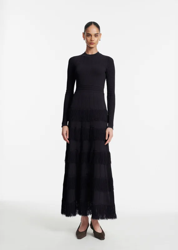 Fringe Detail Knit Piper Dress sold by Lela Rose