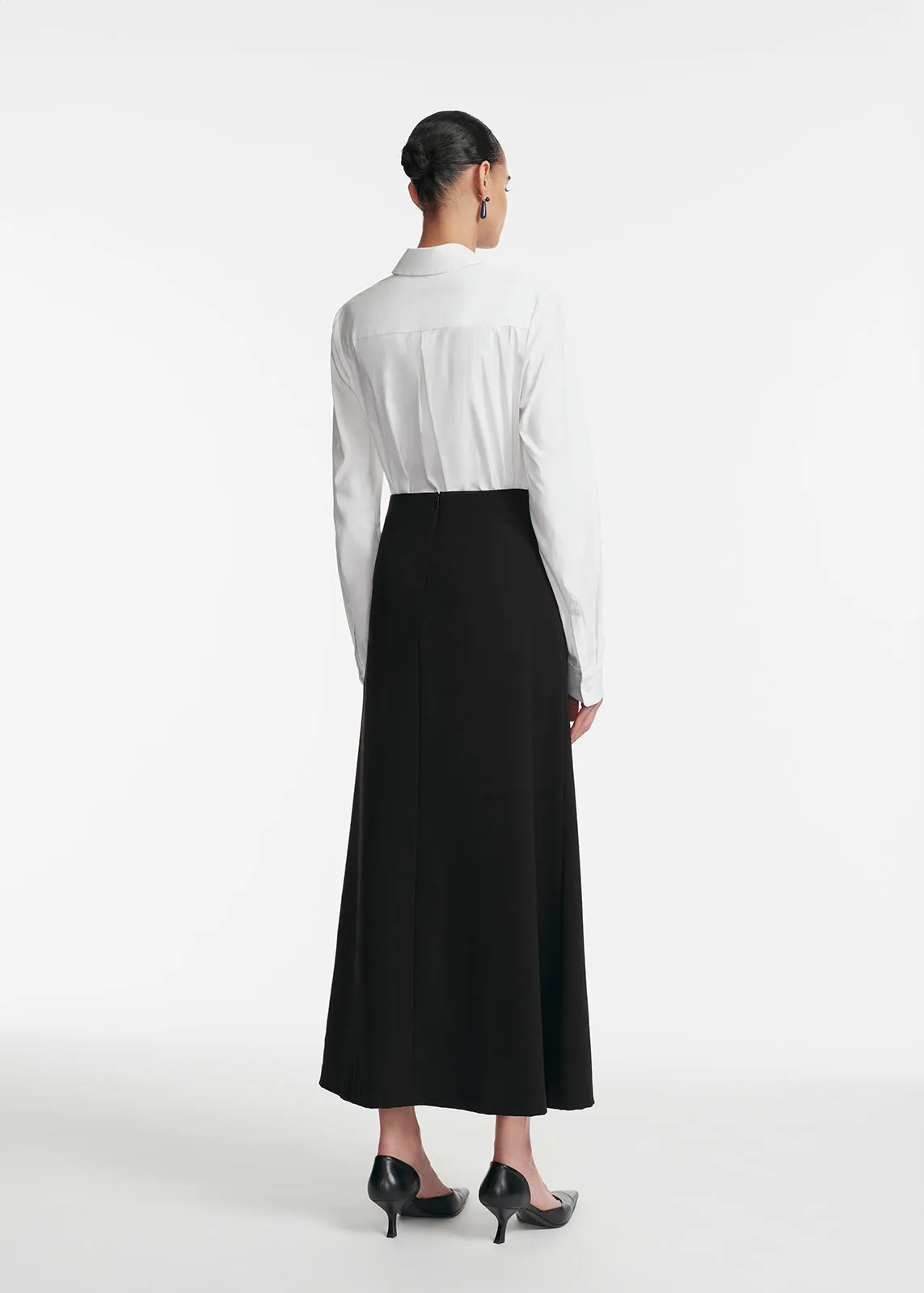 Fluid Crepe Drop Flower Ruched Skirt sold by Lela Rose product image thumbnail 3