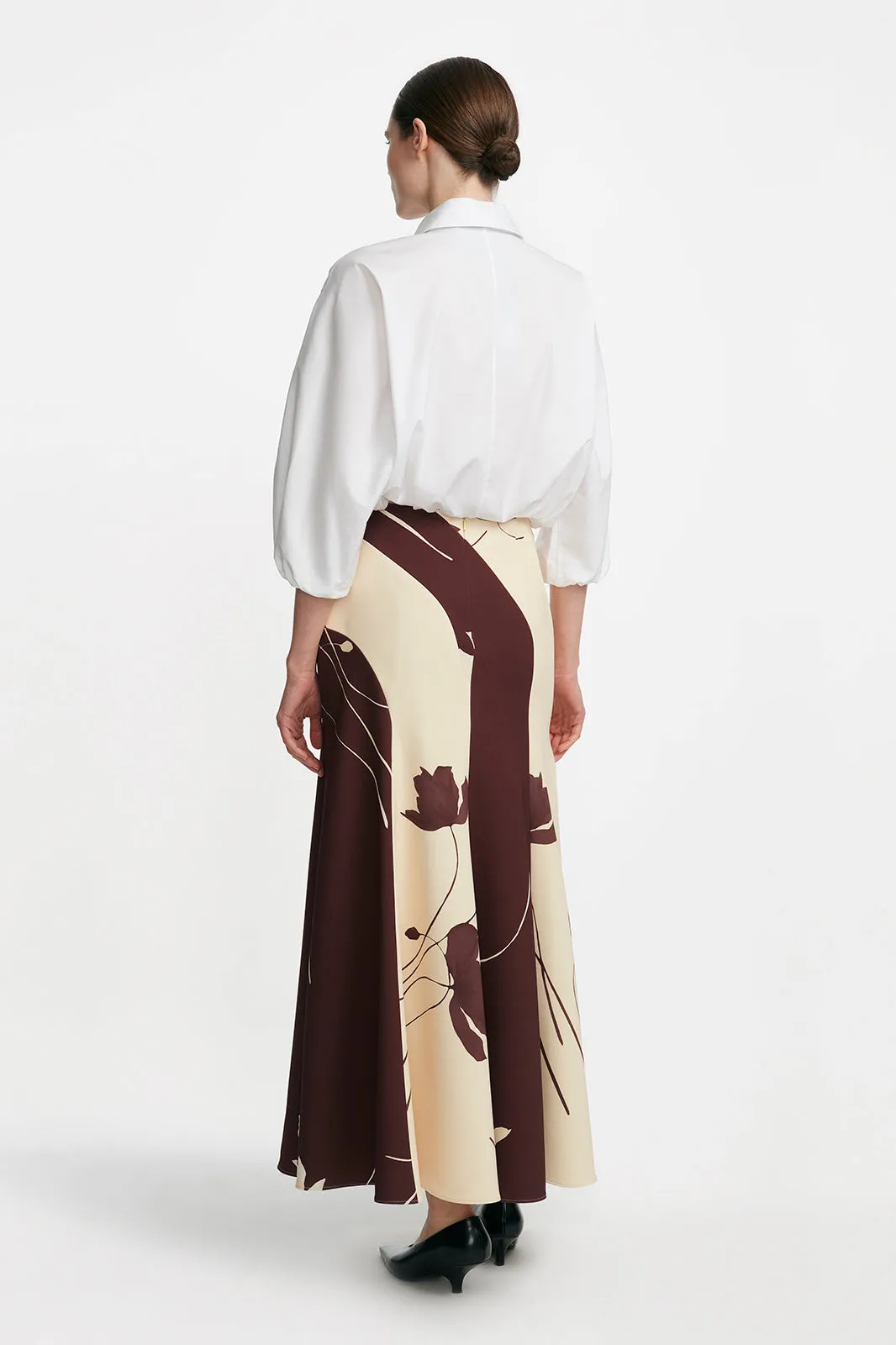 Floral Printed Crepe Seamed Skirt sold by Lela Rose product image thumbnail 3