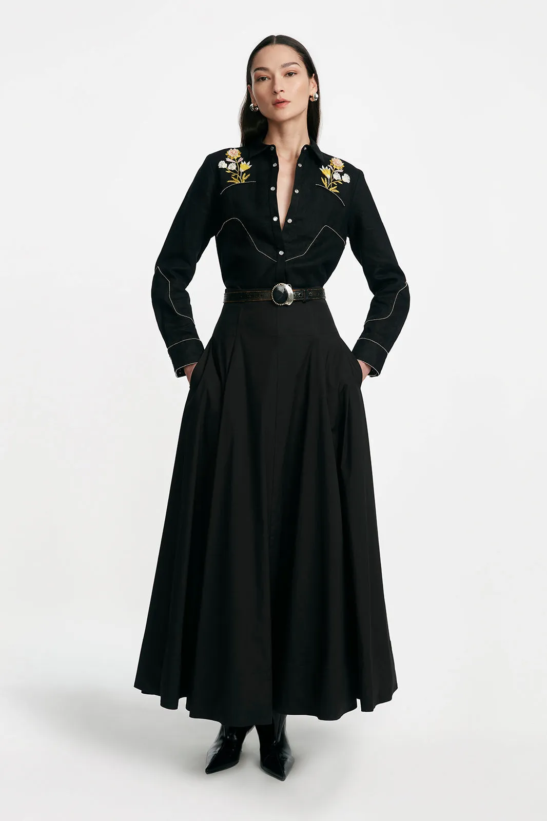 Flower Vase Embroidery Shirt sold by Lela Rose