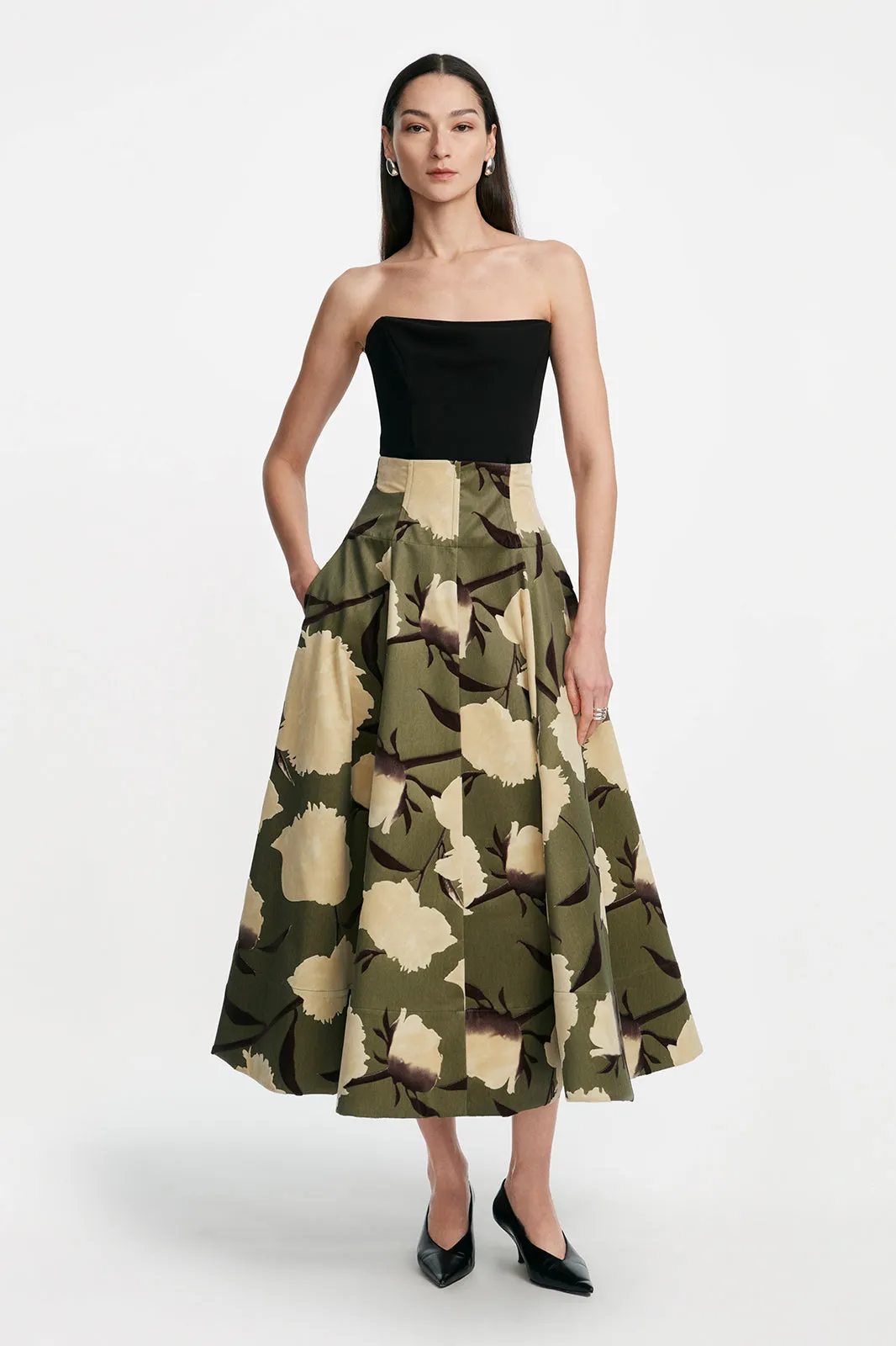 Floral Velvet Parker Skirt sold by Lela Rose