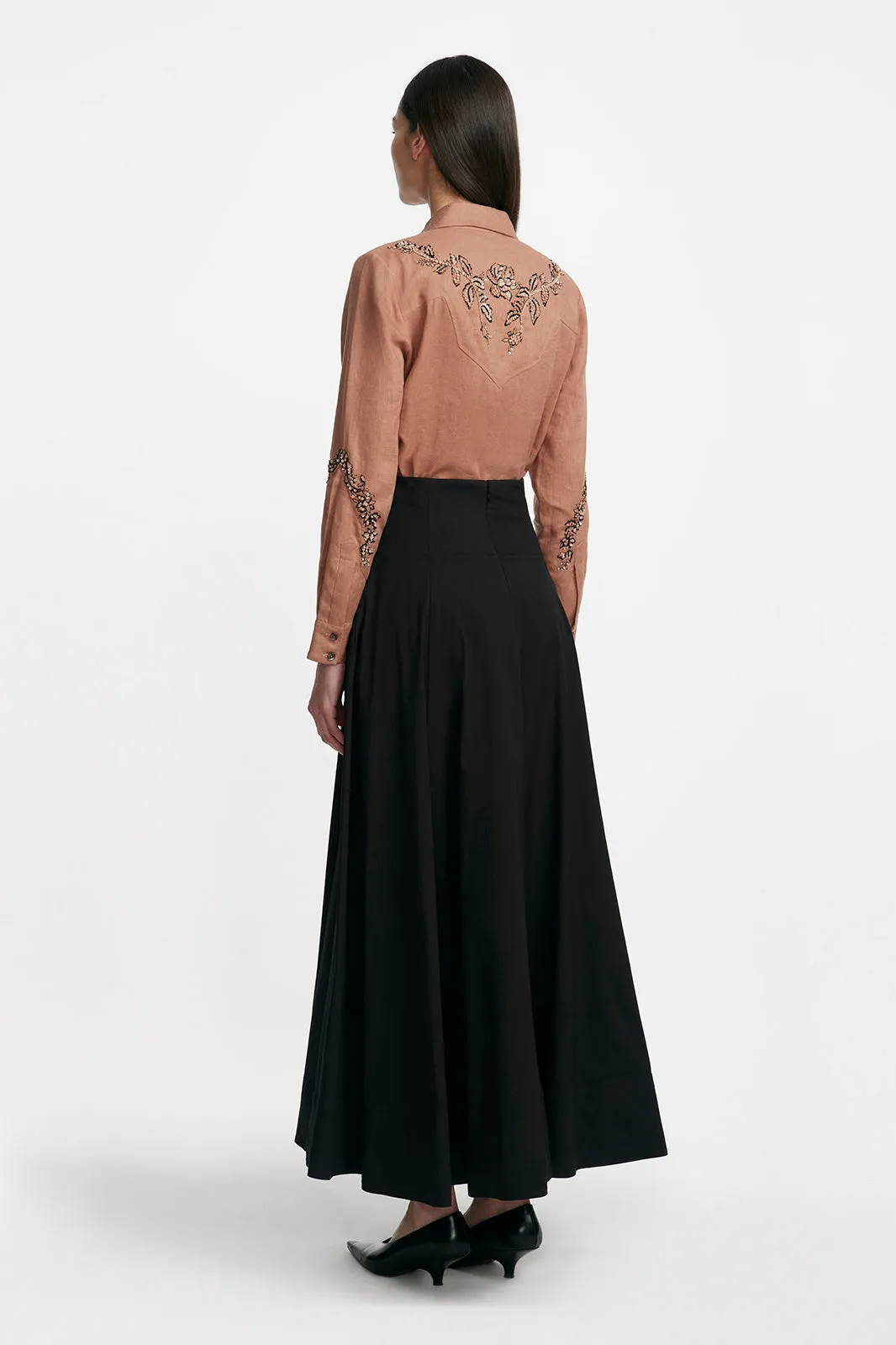 Sequin Floral Embroidery Shirt sold by Lela Rose product image thumbnail 3