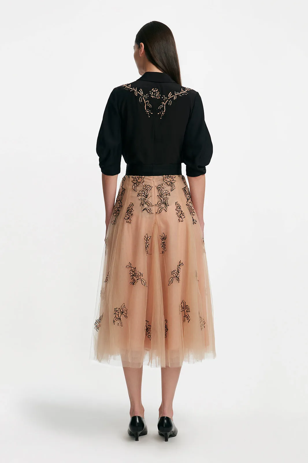 Sequin Floral Embroidery Tulle Skirt sold by Lela Rose product image thumbnail 3