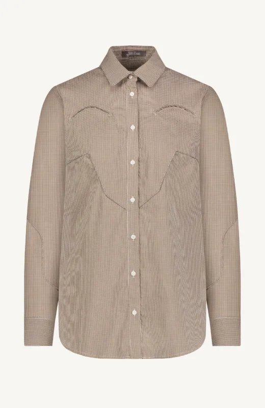Checked Poplin Classic Ranch Shirt sold by Lela Rose