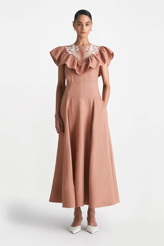 Linen High Waist Full Skirt sold by Lela Rose