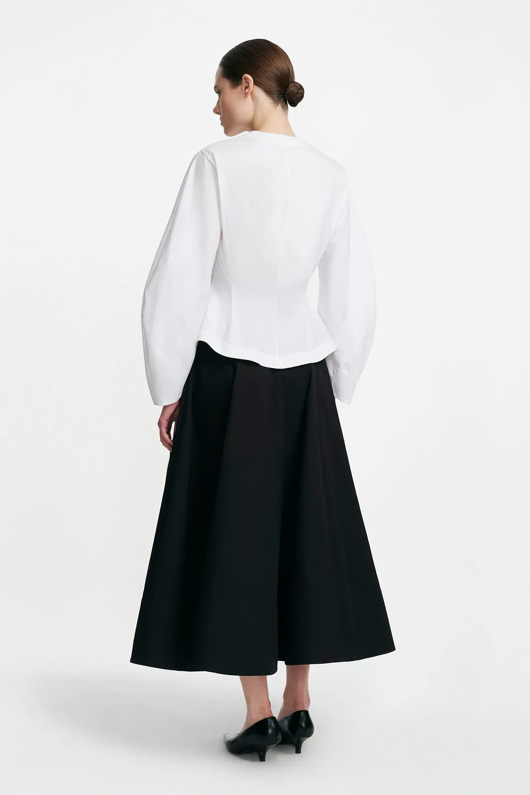 Cotton Poplin Button Front Peplum Top sold by Lela Rose product image thumbnail 2