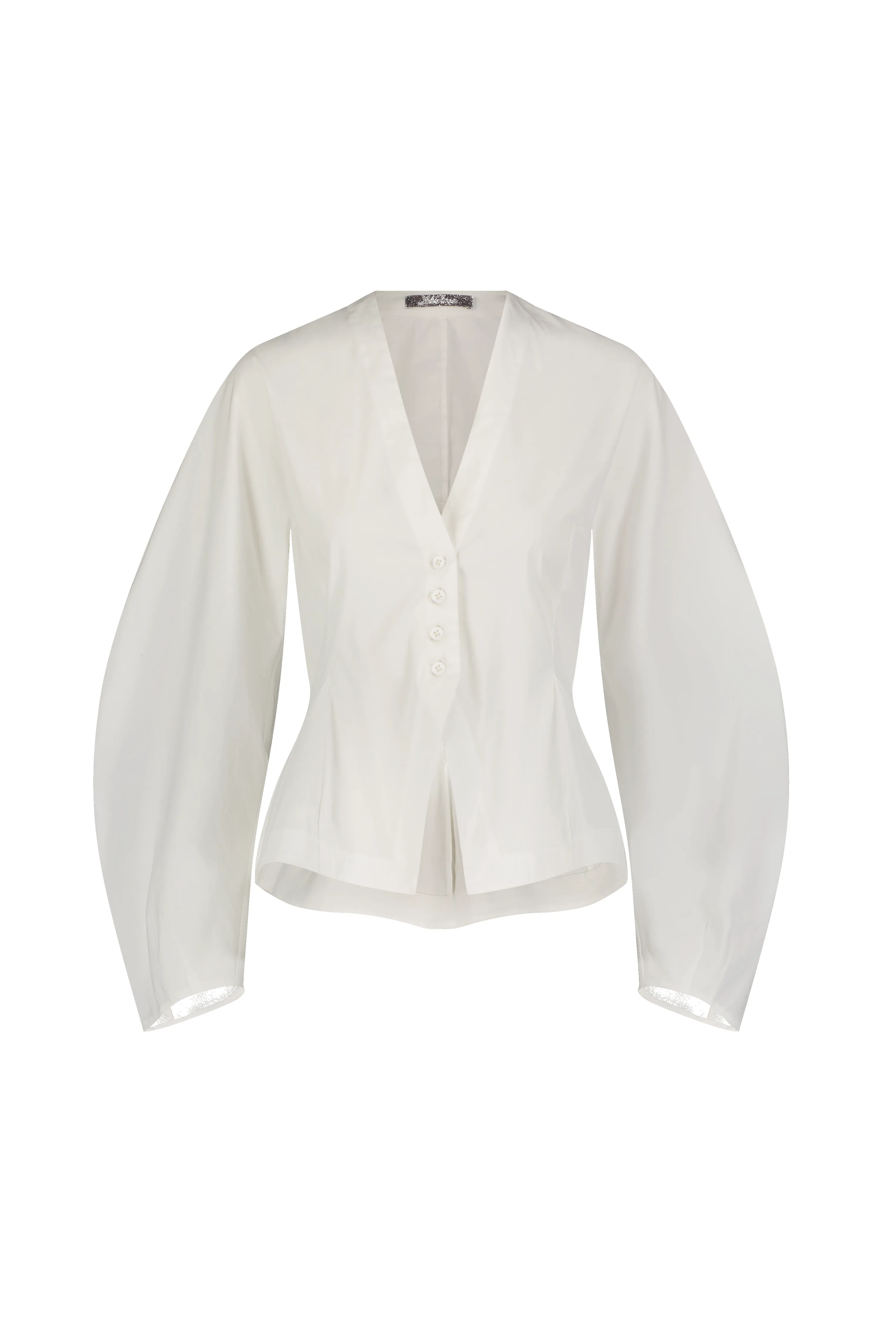 Cotton Poplin Button Front Peplum Top sold by Lela Rose product image thumbnail 3