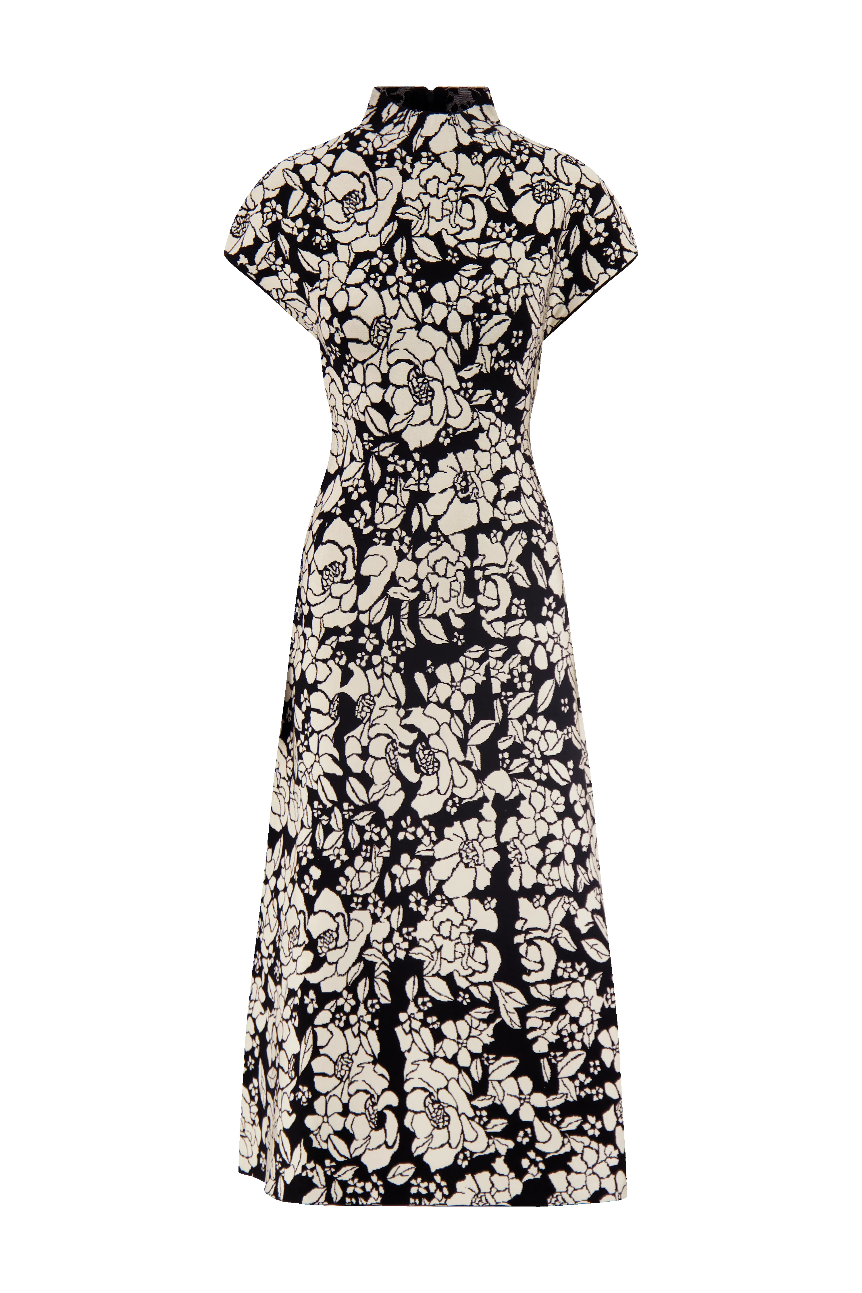 Floral Jacquard Knit Mock Neck Dress sold by Lela Rose product image thumbnail 4