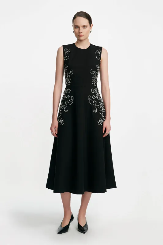 Corded Embroidery Sleeveless A Line Dress sold by Lela Rose