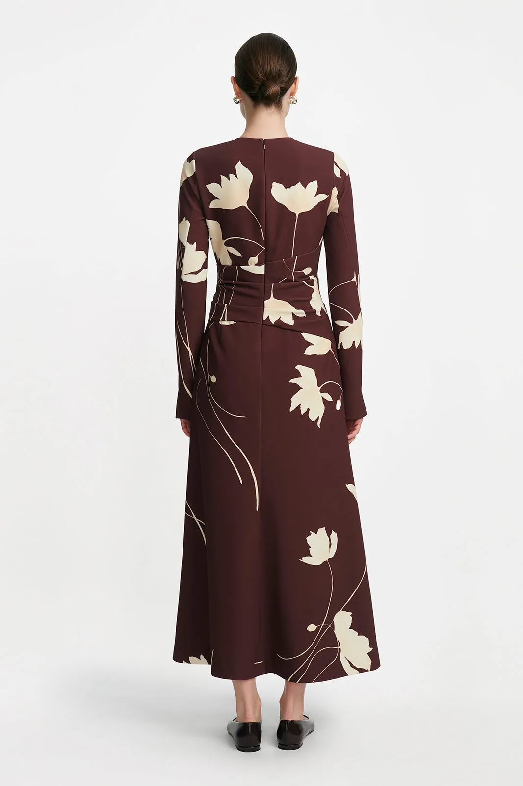 Floral Printed Crepe Long Sleeve Tie Waist Dress sold by Lela Rose product image thumbnail 2
