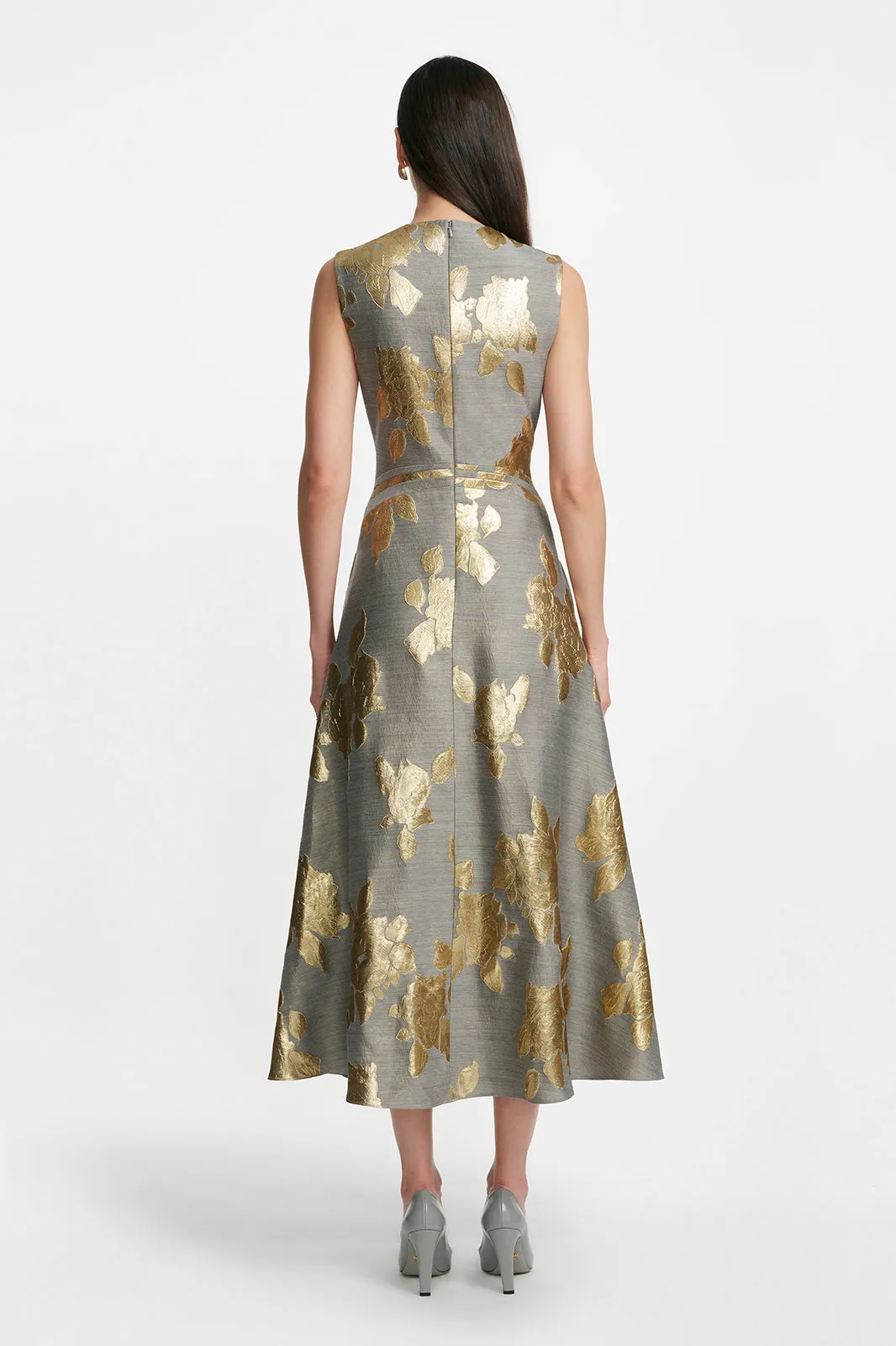 Floral Fil Coupe Sleeveless A Line Dress sold by Lela Rose product image thumbnail 3
