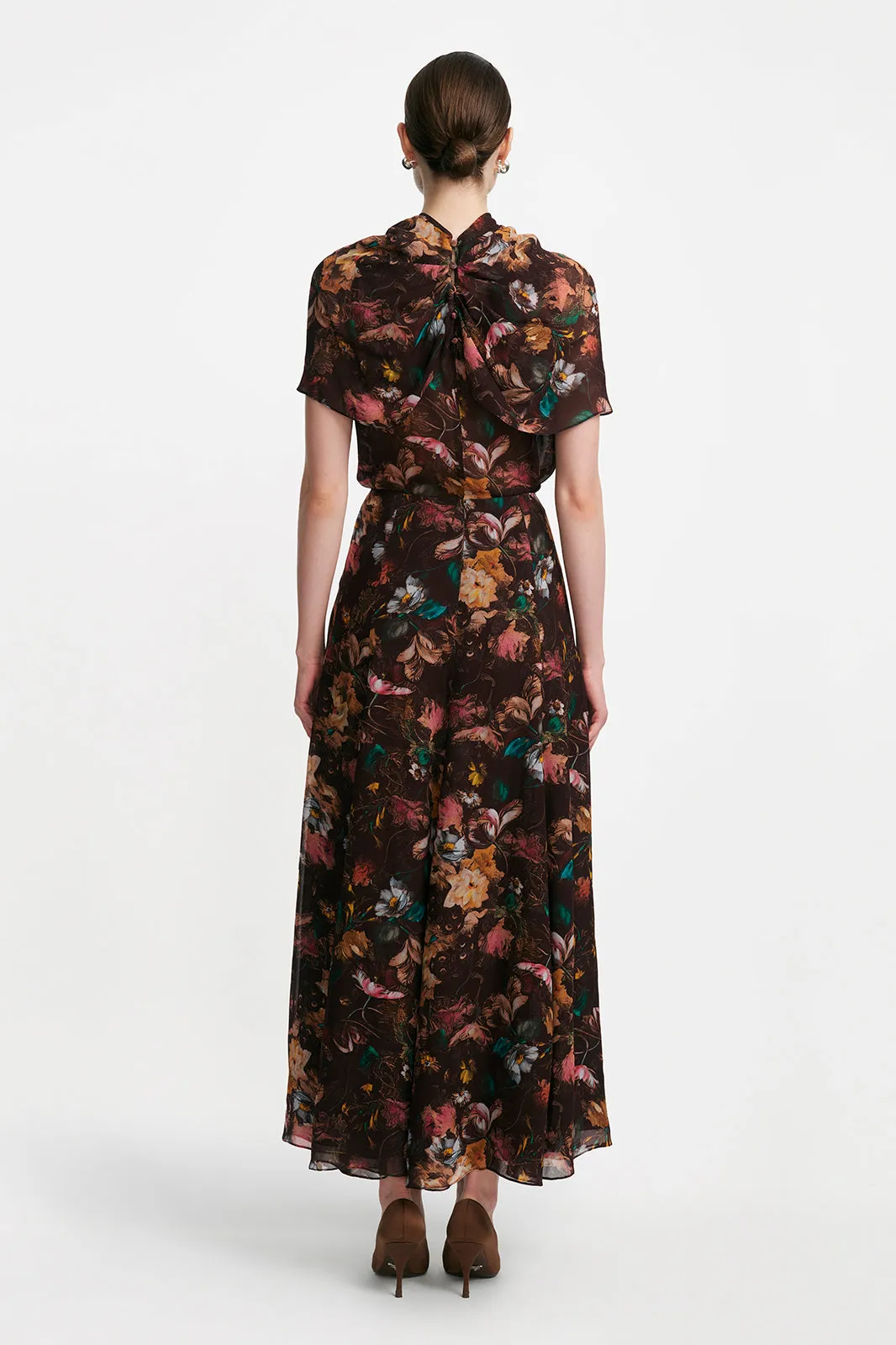Floral Printed Chiffon Trumpet Skirt sold by Lela Rose product image thumbnail 2