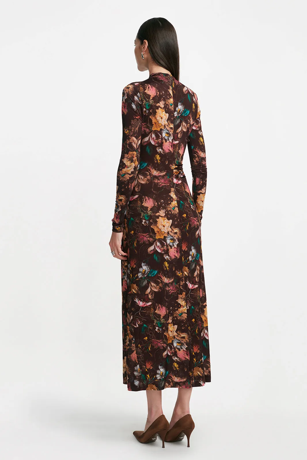 Floral Printed Jersey Long Sleeve Draped Front Dress sold by Lela Rose product image thumbnail 2