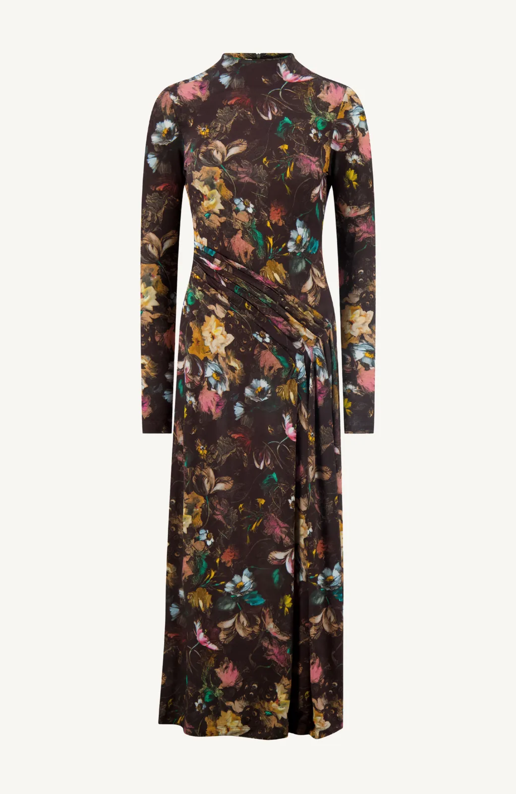 Floral Printed Jersey Long Sleeve Draped Front Dress sold by Lela Rose product image thumbnail 3