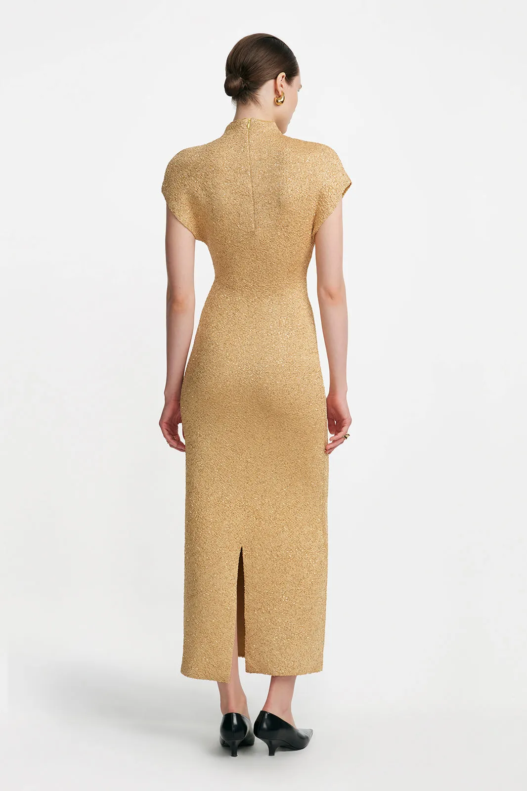 Sequin Knit Mock Neck Dress sold by Lela Rose product image thumbnail 2