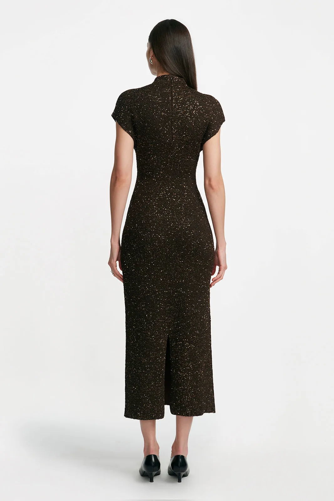 Sequin Knit Mock Neck Dress sold by Lela Rose product image thumbnail 2