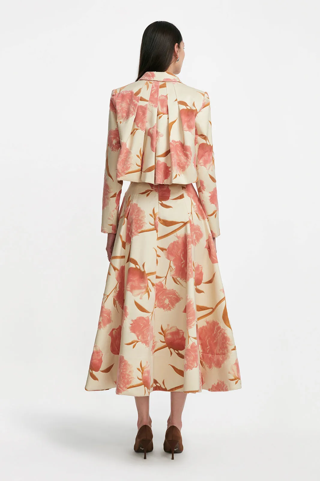 Floral Velvet Cropped Tucked Jacket sold by Lela Rose product image thumbnail 2