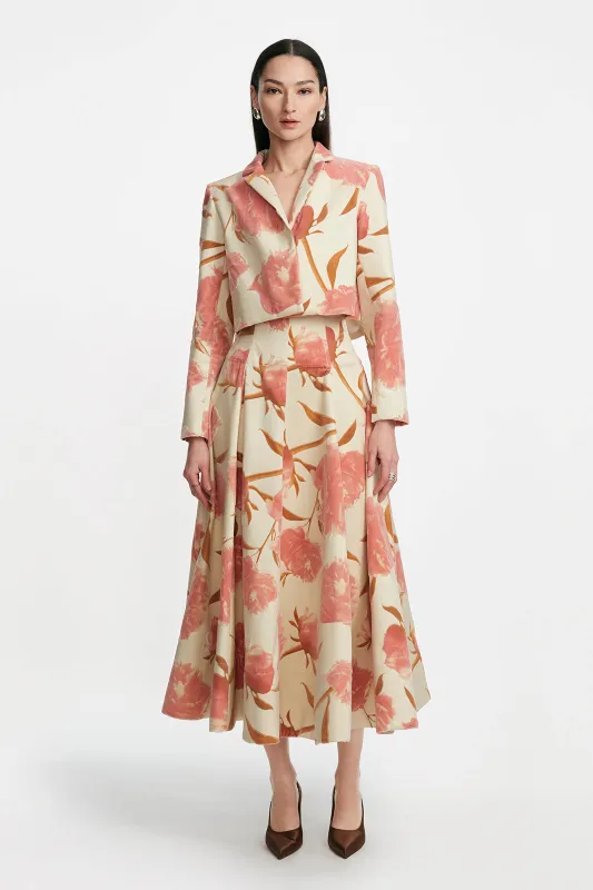 Floral Velvet Cropped Tucked Jacket sold by Lela Rose