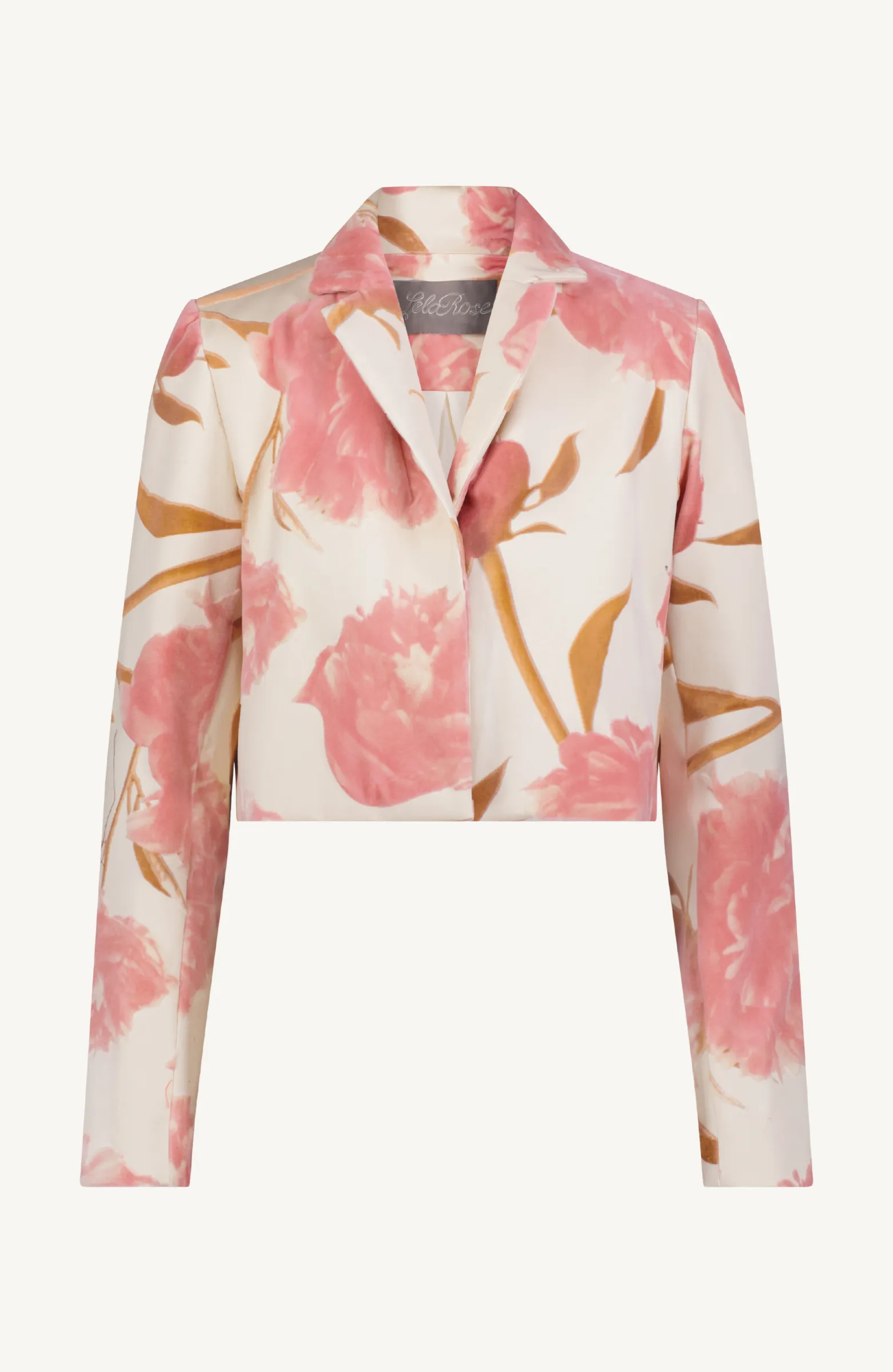 Floral Velvet Cropped Tucked Jacket sold by Lela Rose product image thumbnail 3