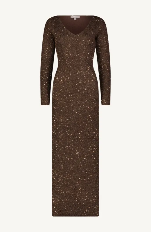Sequin Knit V-Neck Dress sold by Lela Rose