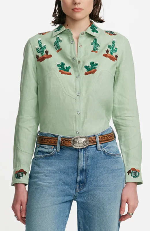 Conversation Embroidery Cactus Shirt sold by Lela Rose
