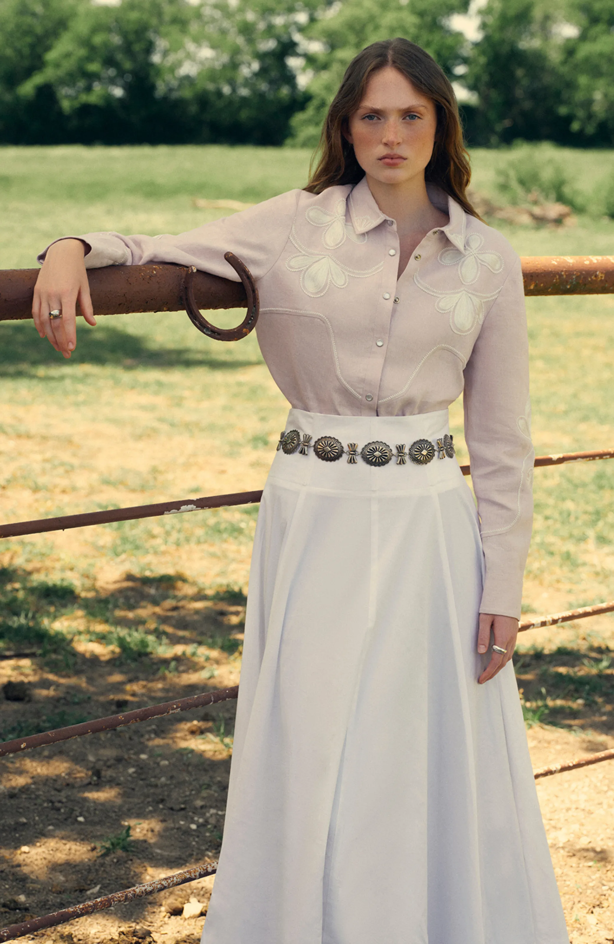 Thread Loop Embroidery Shirt sold by Lela Rose product image thumbnail 2