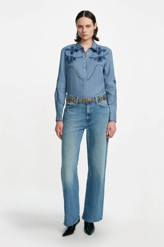 Thread Loop Embroidery Shirt sold by Lela Rose