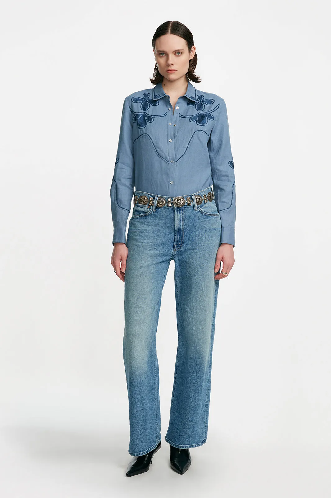 Thread Loop Embroidery Shirt sold by Lela Rose