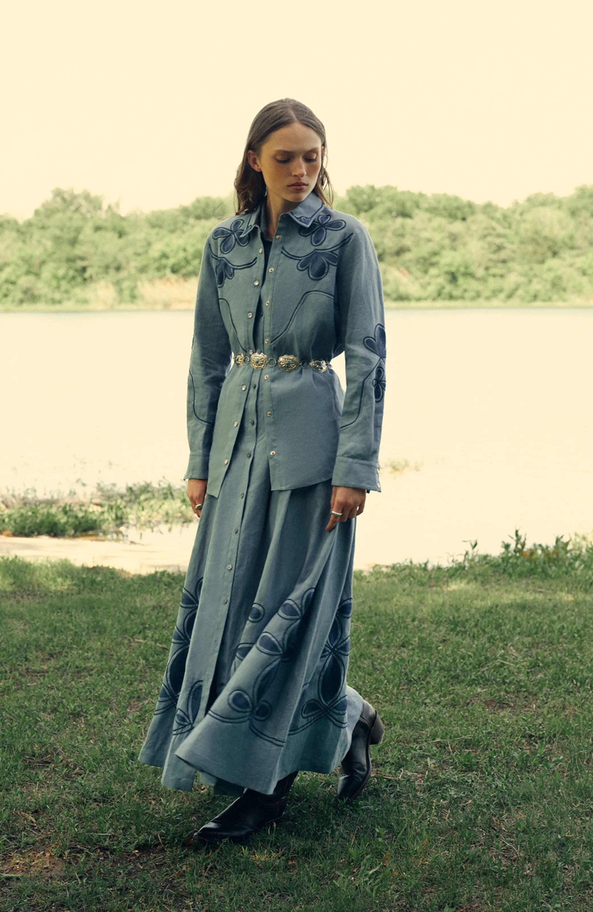 Thread Loop Embroidery Shirt sold by Lela Rose product image thumbnail 2