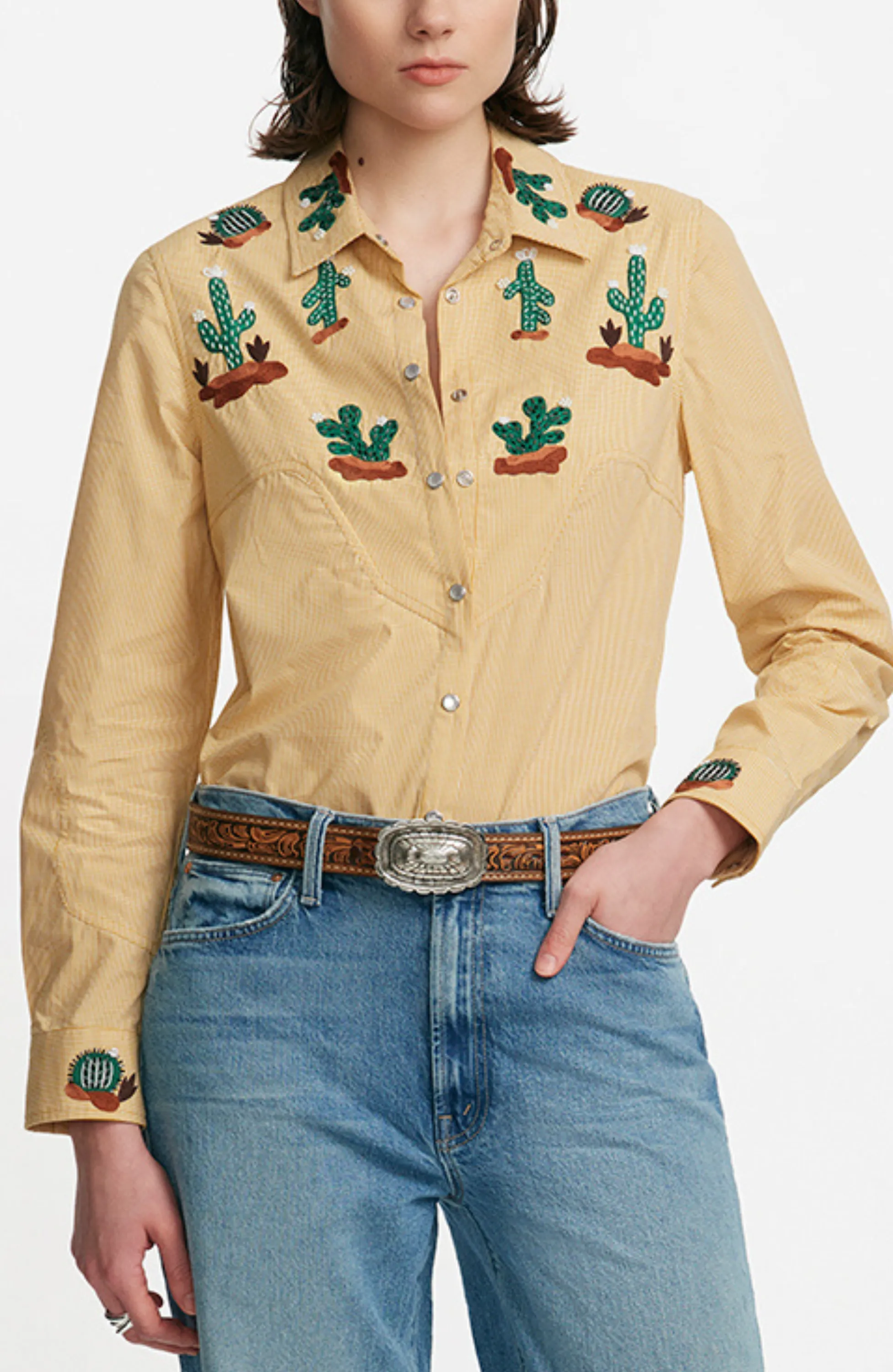 Conversation Embroidery Cactus Shirt sold by Lela Rose