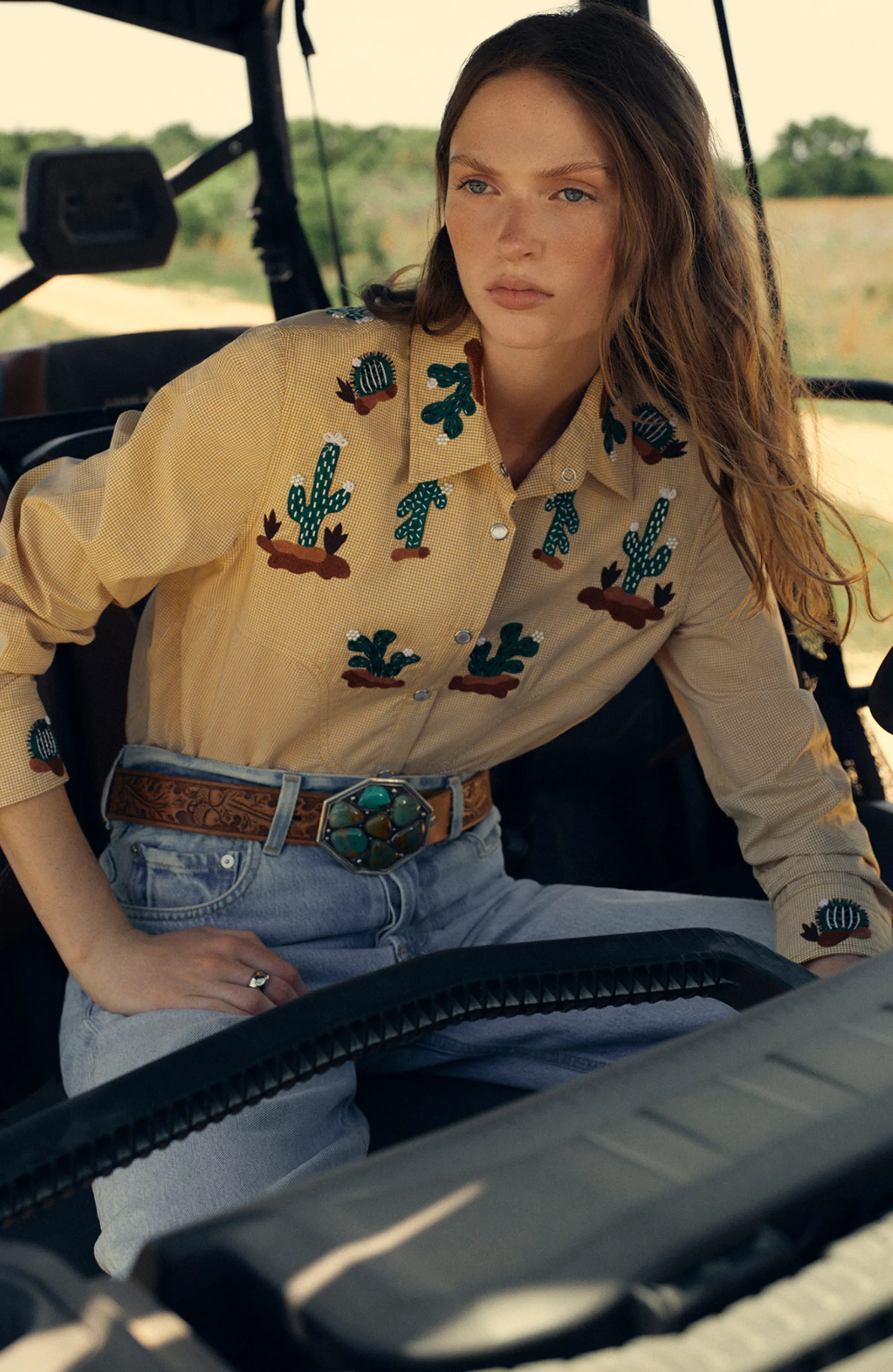 Conversation Embroidery Cactus Shirt sold by Lela Rose product image thumbnail 2