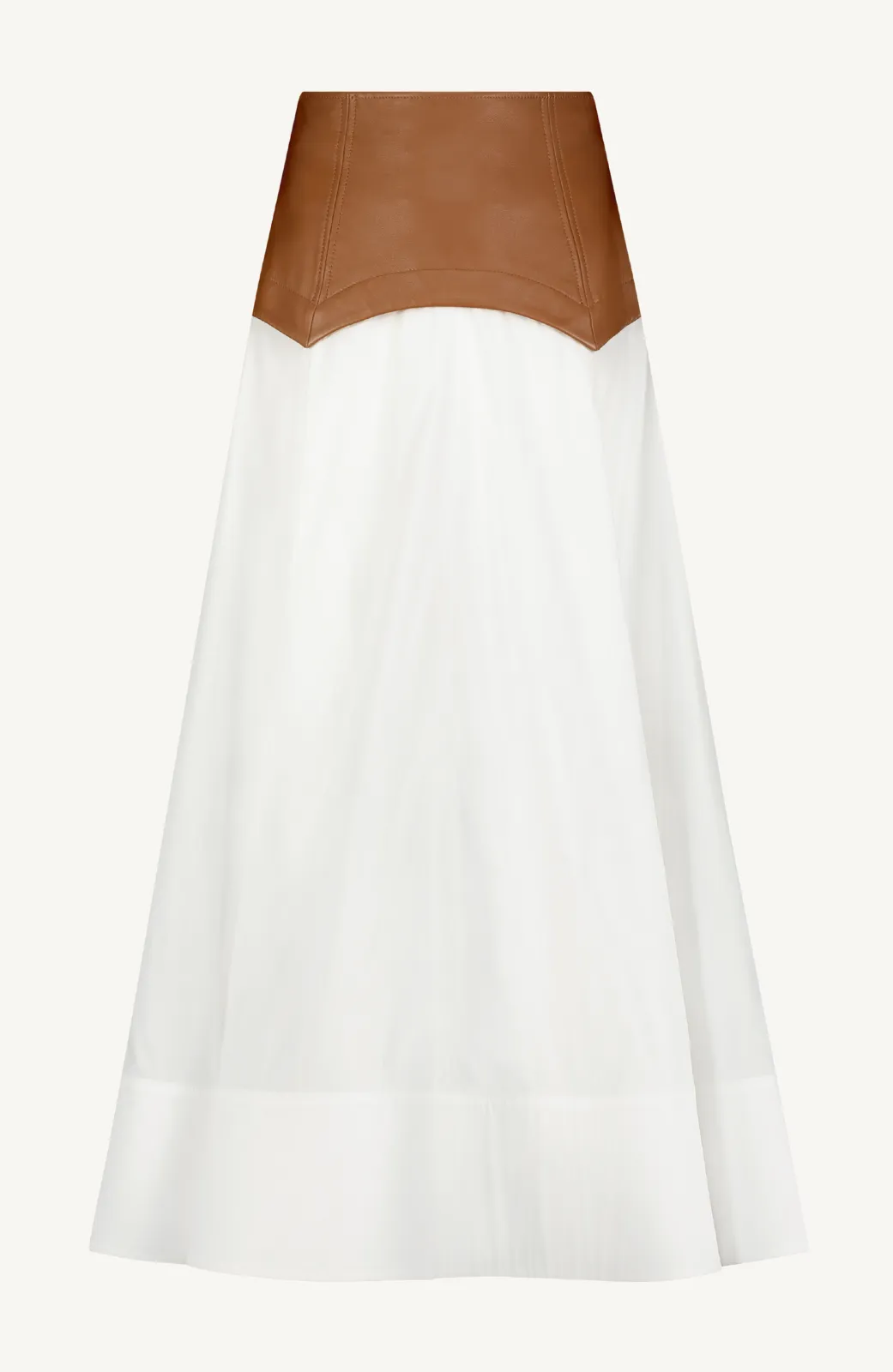 Cotton Poplin Full Skirt with Leather Waistband sold by Lela Rose product image thumbnail 4