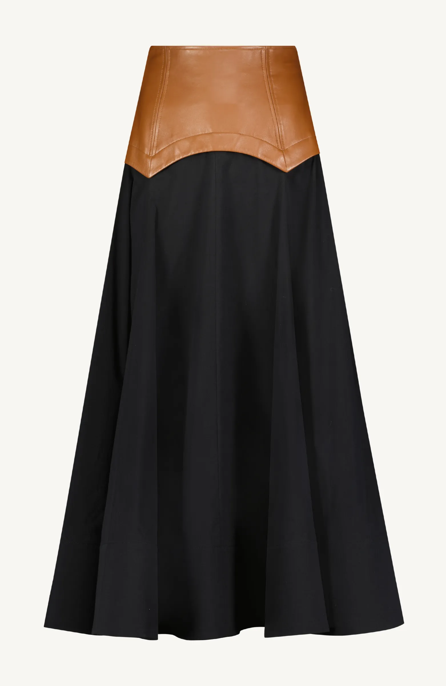 Cotton Poplin Full Skirt with Leather Waistband sold by Lela Rose product image thumbnail 4