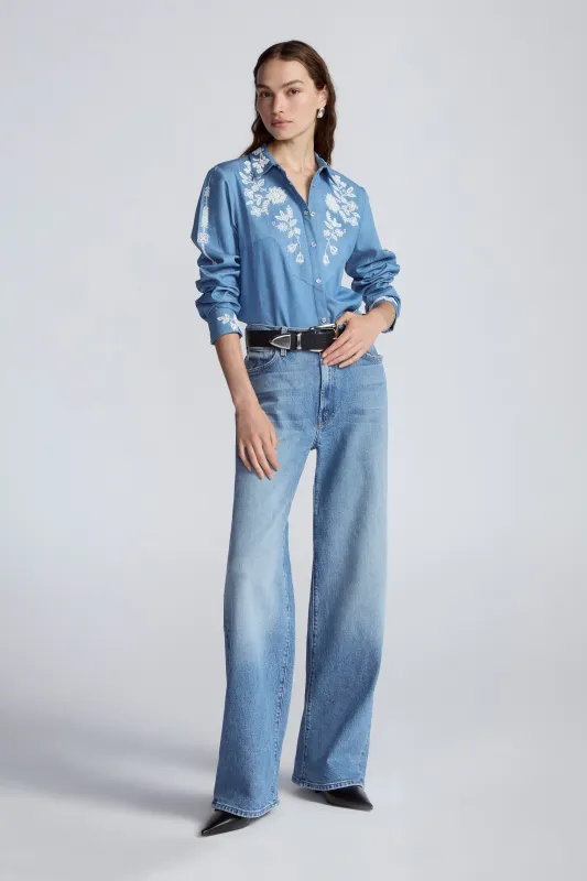 Floral Seed Bead Classic Ranch Shirt sold by Lela Rose