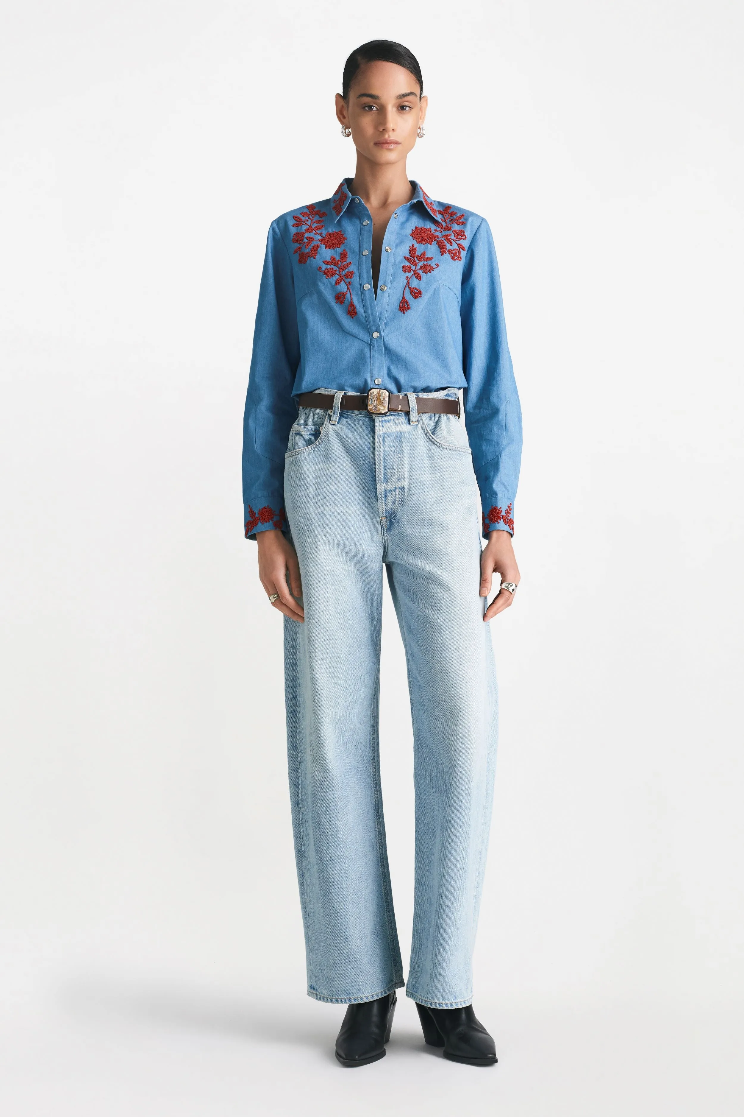 Floral Seed Bead Classic Ranch Shirt sold by Lela Rose product image thumbnail 3
