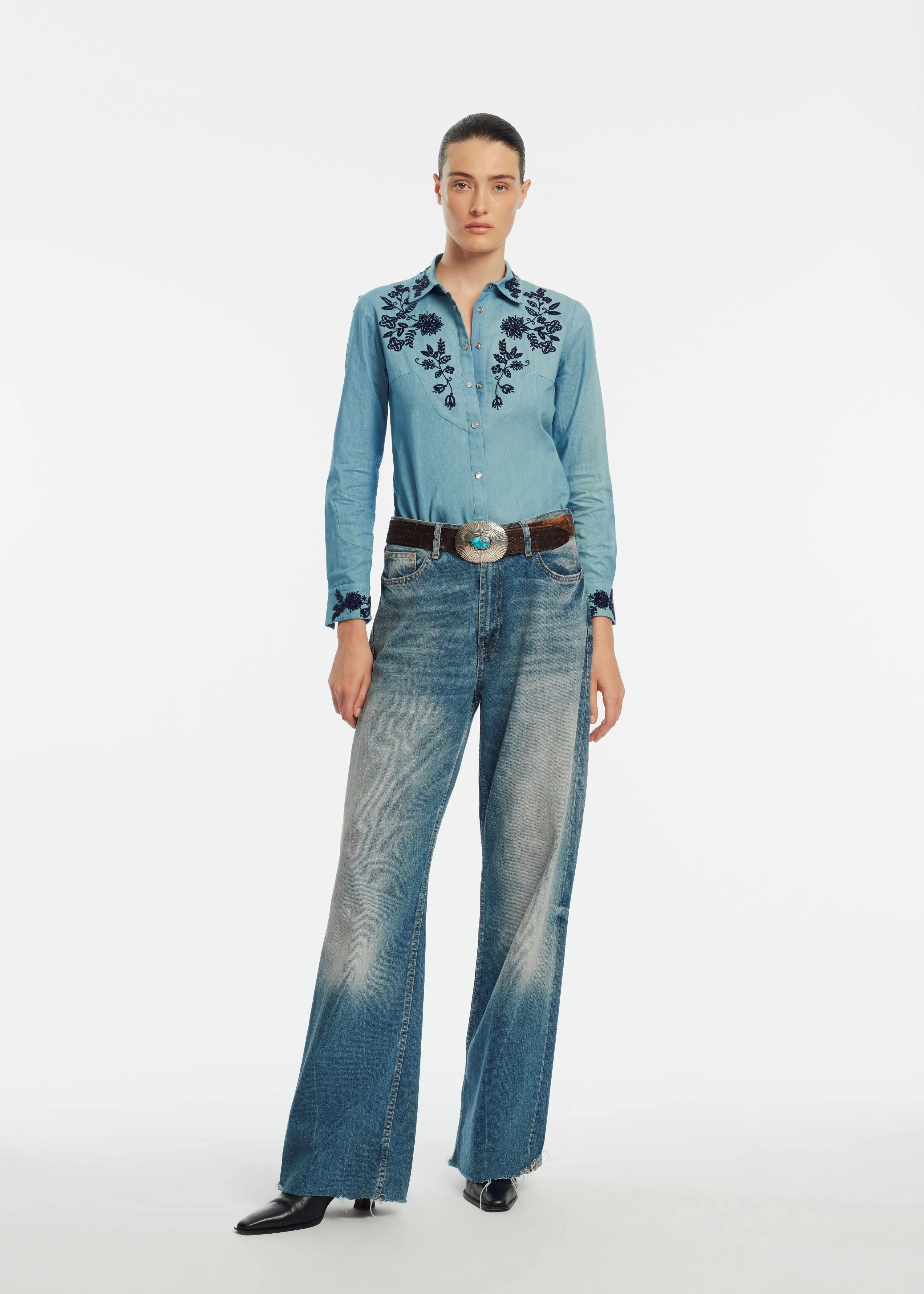 Floral Seed Bead Classic Ranch Shirt sold by Lela Rose product image thumbnail 2