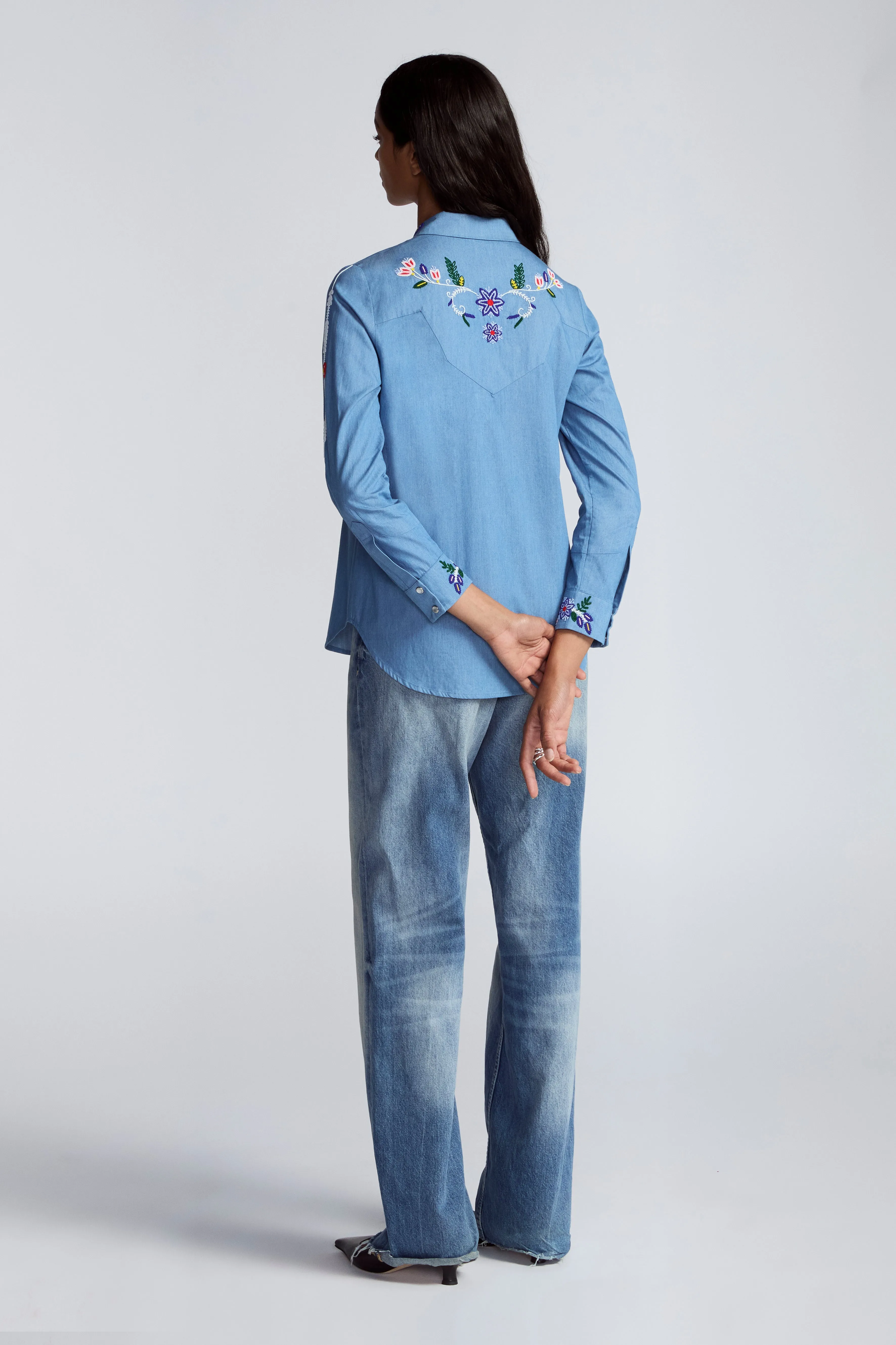 Floral Seed Bead Classic Ranch Shirt sold by Lela Rose product image thumbnail 3