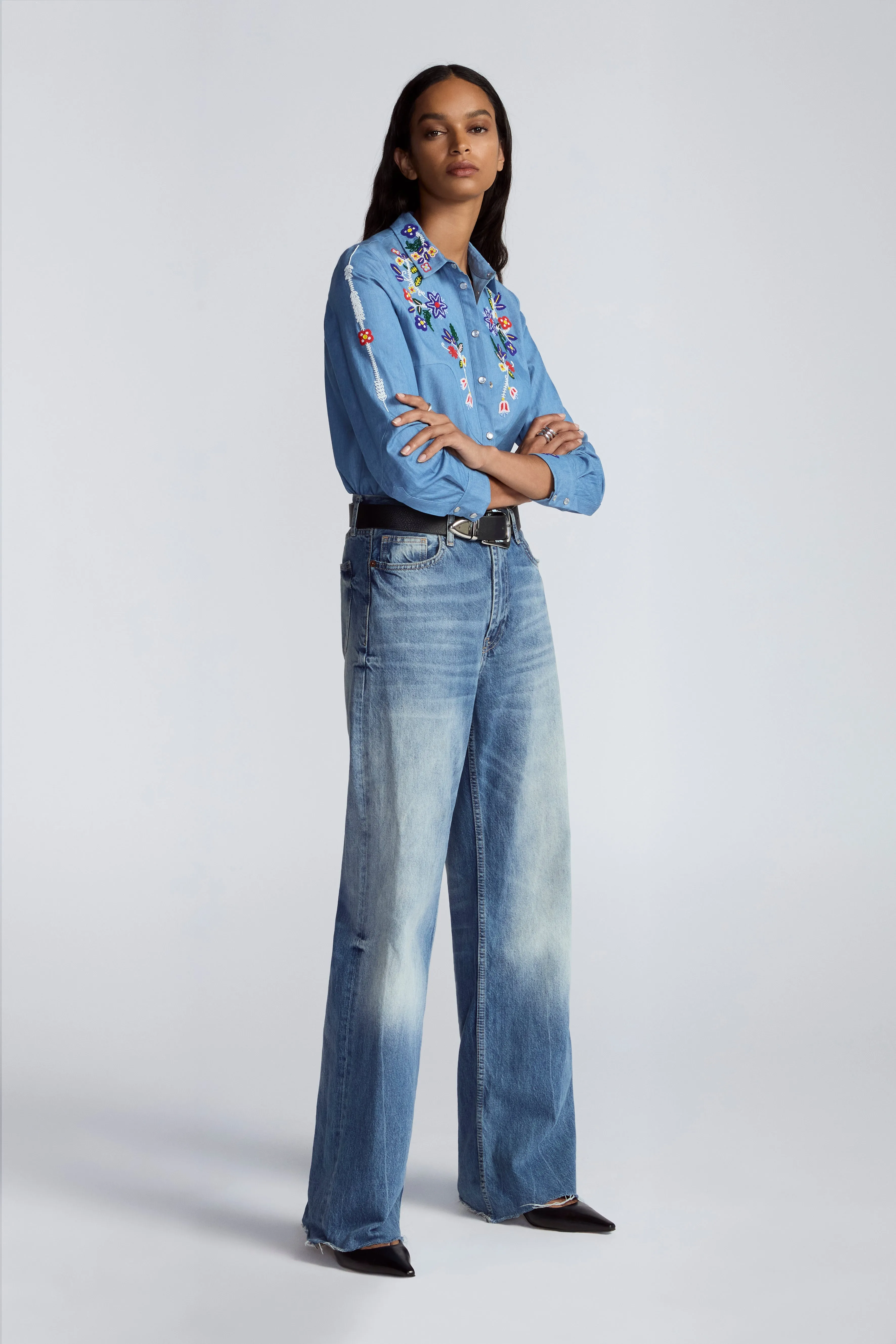 Floral Seed Bead Classic Ranch Shirt sold by Lela Rose product image thumbnail 2