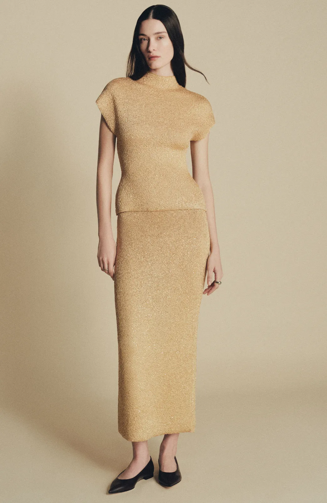 Sequin Knit Mock Neck Top sold by Lela Rose product image thumbnail 2