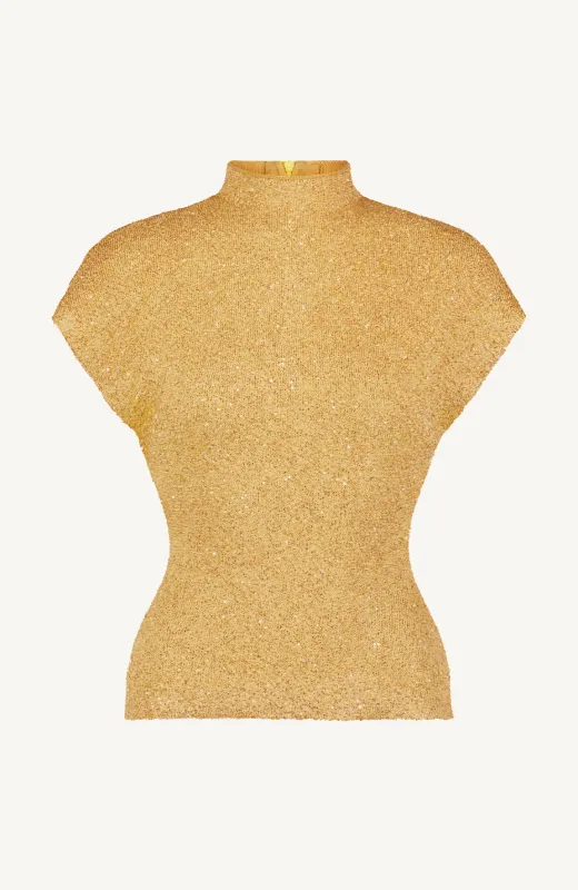 Sequin Knit Mock Neck Top sold by Lela Rose