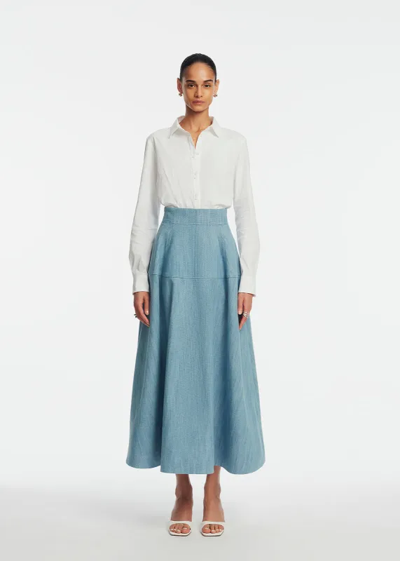 Denim A-Line Skirt sold by Lela Rose