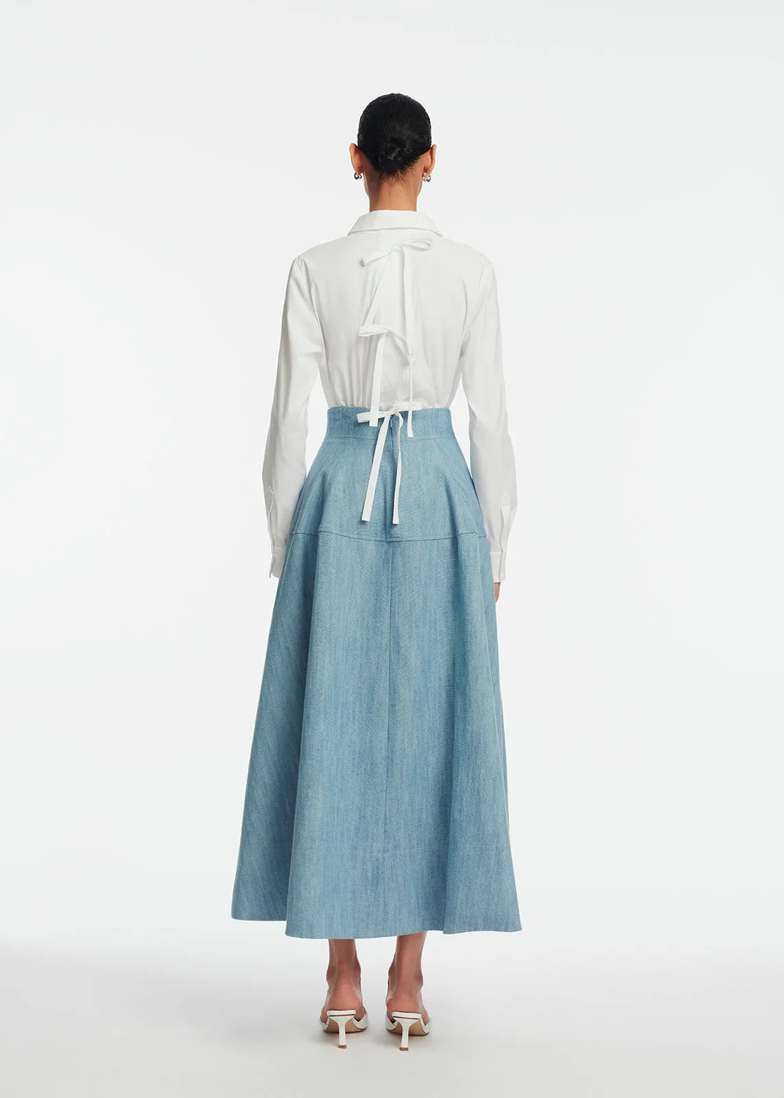 Denim A-Line Skirt sold by Lela Rose product image thumbnail 3