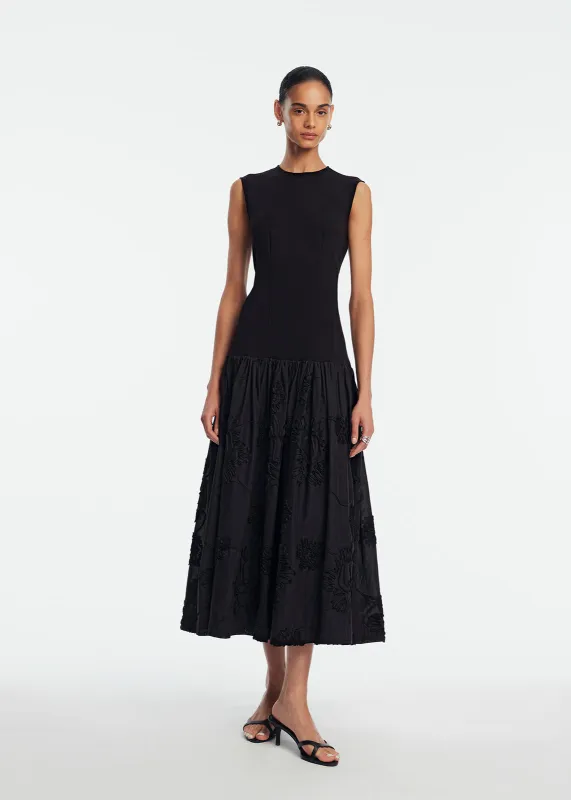 Ribbon Embroidered Cotton Combo Dress sold by Lela Rose