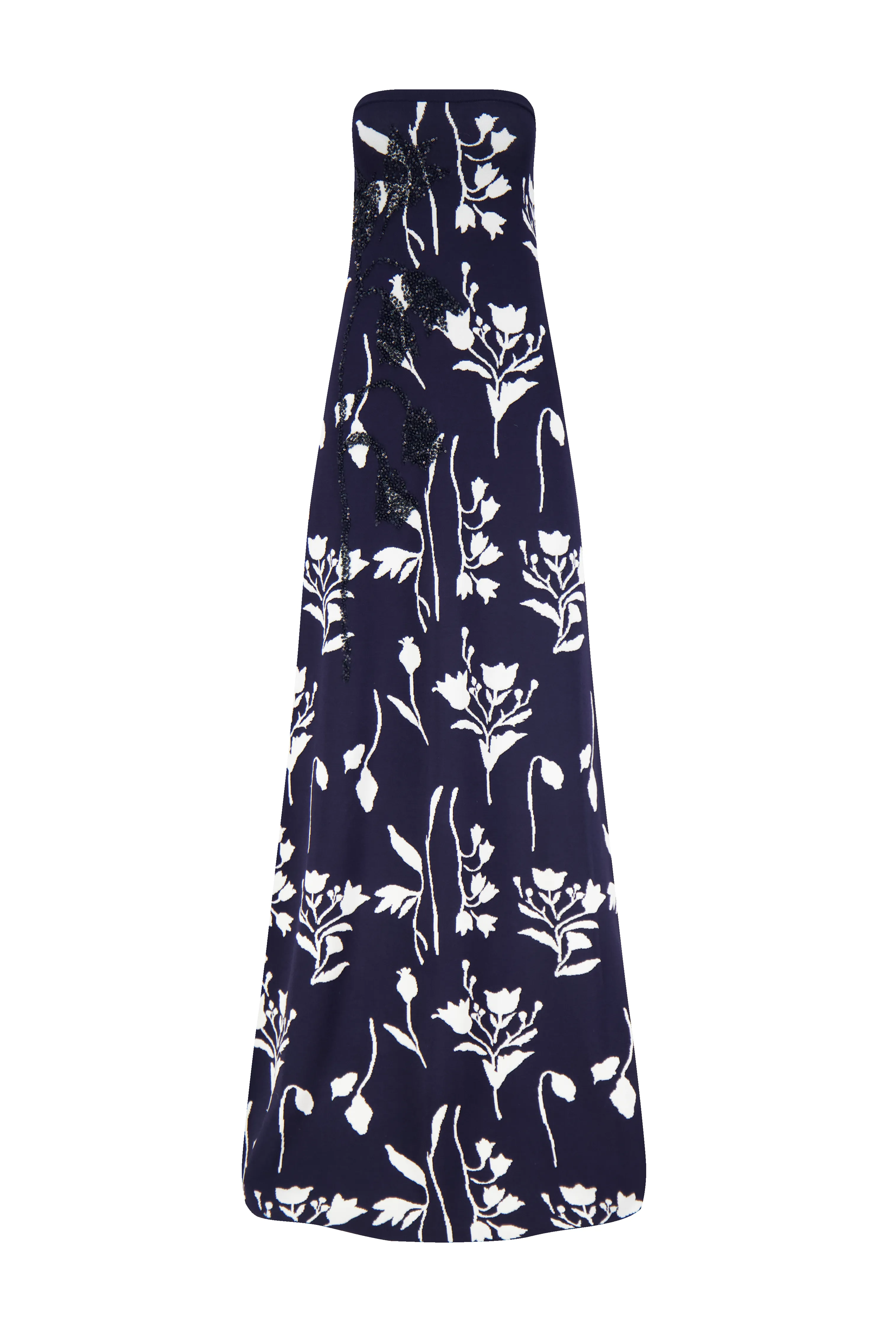 Floral Jacquard Knit Beaded Strapless Dress sold by Lela Rose product image thumbnail 4