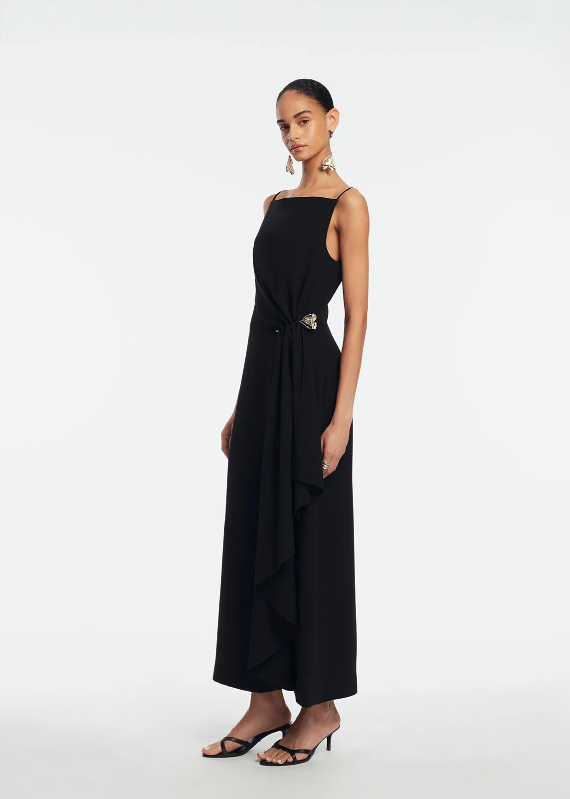 Fluid Crepe Pin Detail Draped Dress sold by Lela Rose product image thumbnail 3