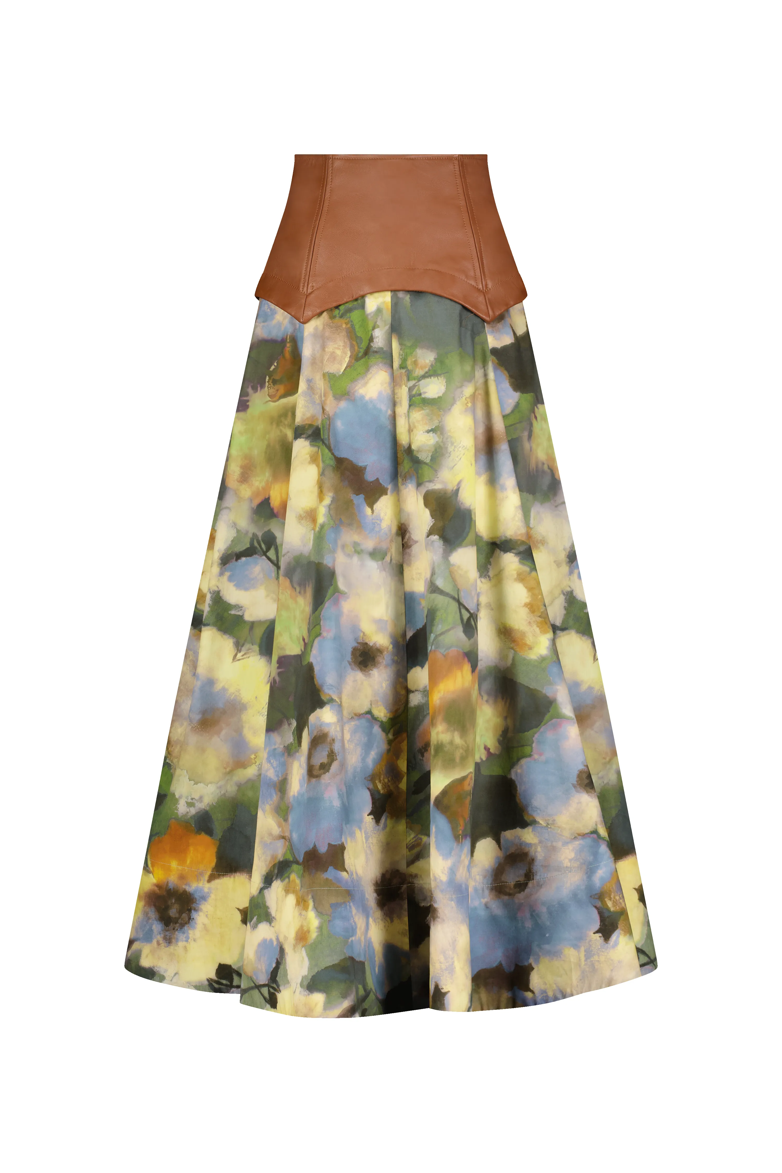 Floral Printed Cotton Leather Yoke Skirt sold by Lela Rose product image thumbnail 4