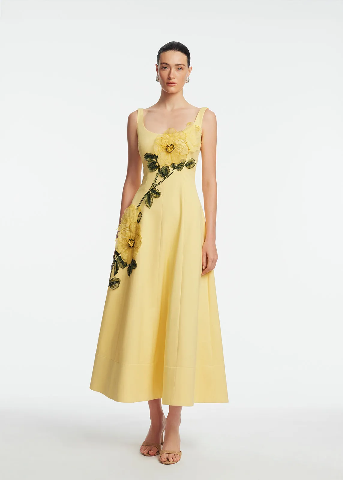 Peony Embroidered Stretch Cotton Full Dress sold by Lela Rose