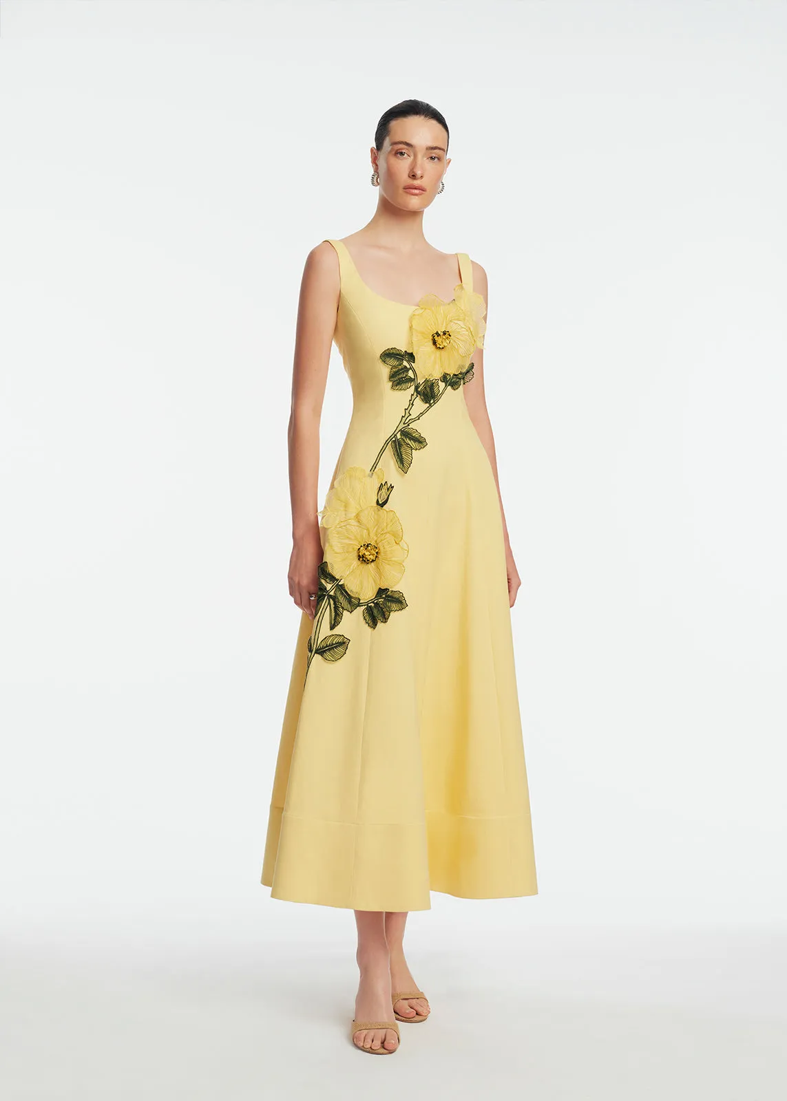 Peony Embroidered Stretch Cotton Full Dress sold by Lela Rose product image thumbnail 3