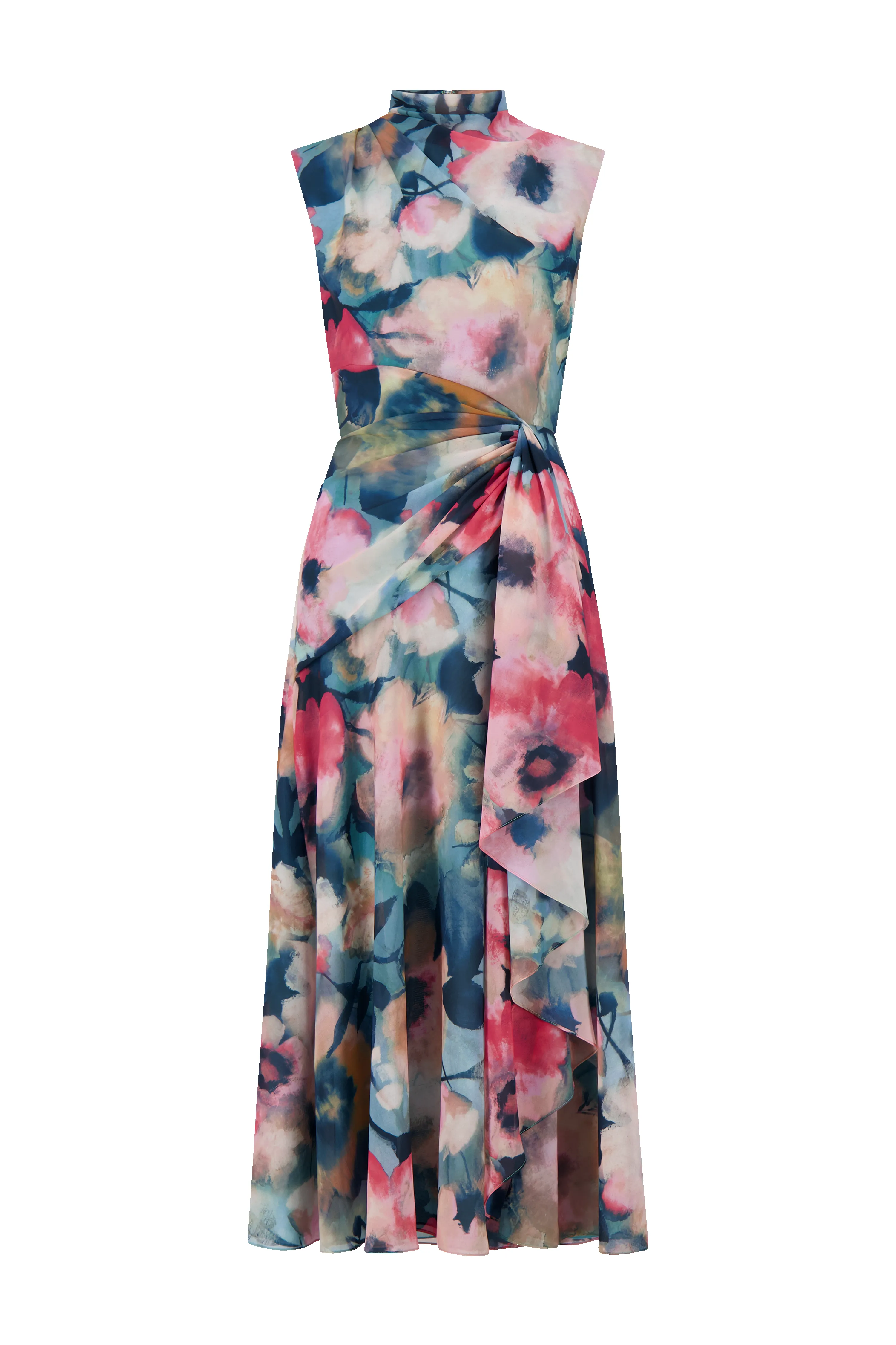 Floral Printed Chiffon Draped Dress sold by Lela Rose product image thumbnail 4